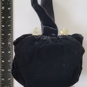 VINTAGE black velvet small bag with lining